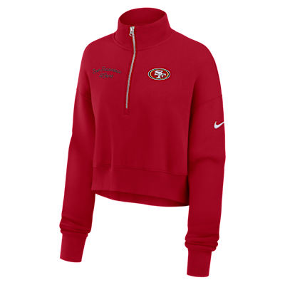 Nike San Francisco 49ers ハーフジップフリース 90’s San Francisco 49ers Phoenix Women's Nike NFL Cropped 1/4-Zip